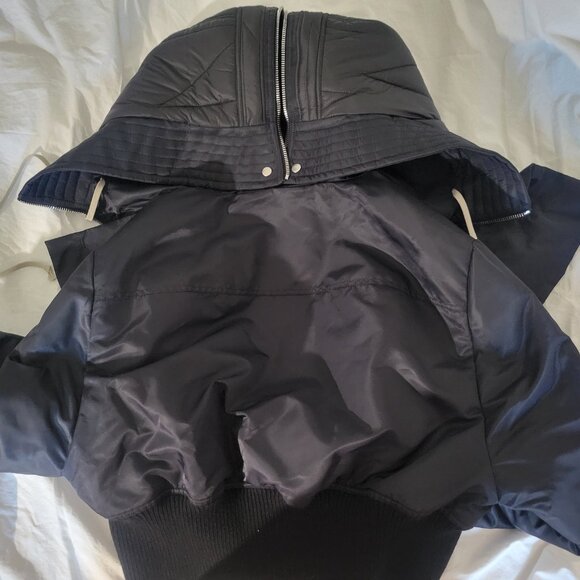 Rick Owens Black Futuristic Hooded Jacket Cropped Alice Parka M, L, XL - Picture 9 of 16